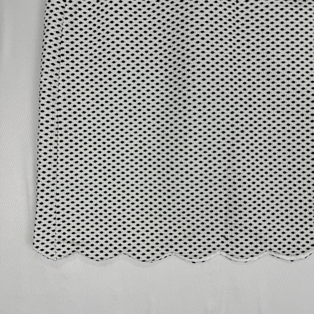 LOFT Womens Black & White Polka Dot Scalloped Hem Skirt Career Size 6 - Picture 5 of 13